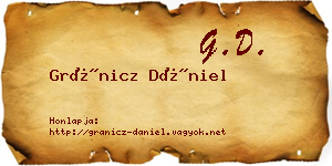 Gránicz Dániel névjegykártya